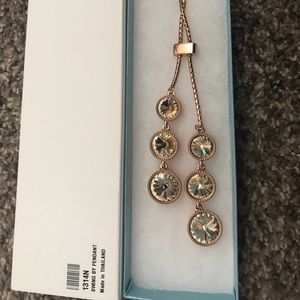 Touchstone Crystal/Rose Gold Swing Pendant necklace